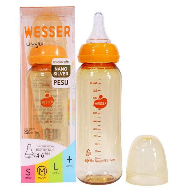 Bình sữa Wesser PESU 250ml giá sỉ [Mẫu mới]